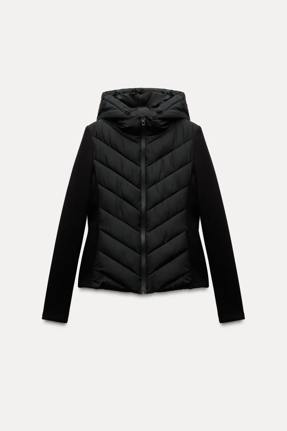 ZARA Blusões^BLUSÃO ACOLCHOADO COMBINADO Preto