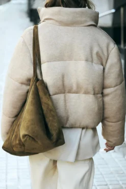 ZARA Sobretudos / Anoraques^BLUSÃO ACOLCHOADO DE MALHA torrado