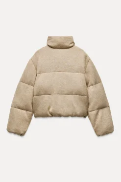 ZARA Sobretudos / Anoraques^BLUSÃO ACOLCHOADO DE MALHA torrado