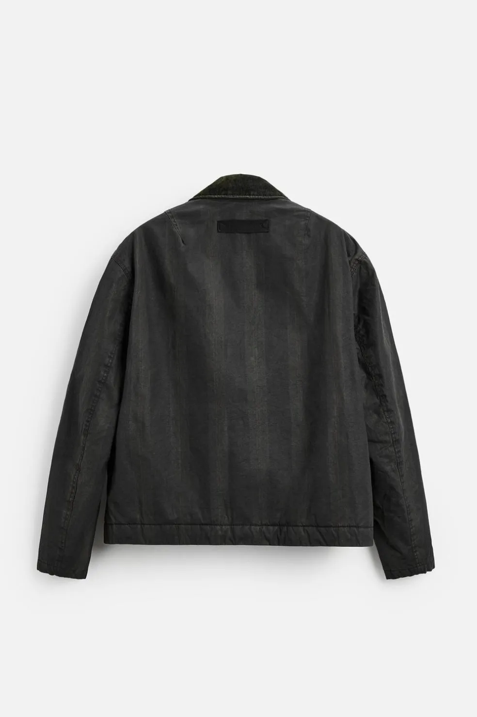 ZARA Blusões^BLUSÃO AOS QUADRADOS COM GOLA COMBINADA Preto
