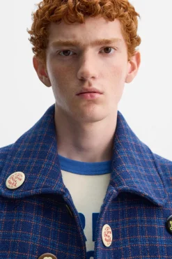 ZARA Blusões^BLUSÃO AOS QUADRADOS X HARRY LAMBERT Azulão