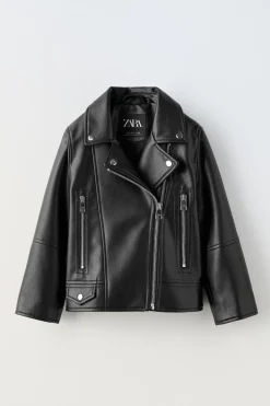 BLUSÃO BIKER EFEITO PELE-ZARA New