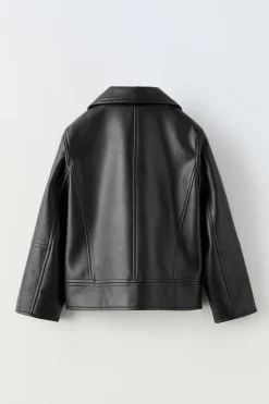 BLUSÃO BIKER EFEITO PELE-ZARA New