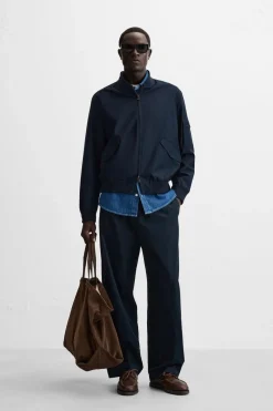 ZARA Blusões^BLUSÃO BOMBER Azul-marinho