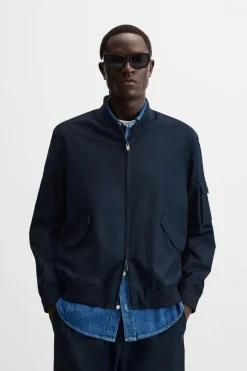ZARA Blusões^BLUSÃO BOMBER Azul-marinho