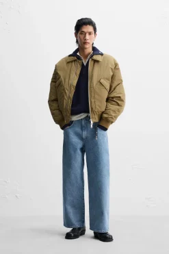 ZARA Blusões^BLUSÃO BOMBER ACOLCHOADO X NANUSHKA torrado