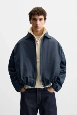 ZARA Blusões^BLUSÃO BOMBER BALÃO Azul
