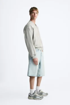 ZARA Blusões^BLUSÃO BOMBER COM ALGODÃO Cinzento-claro