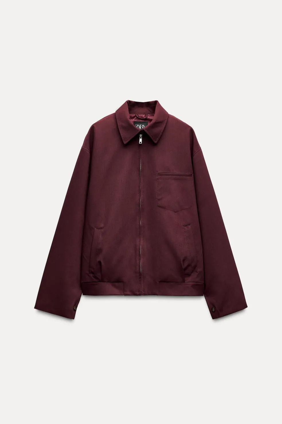 ZARA Blusões^BLUSÃO BOMBER COM BOLSOS E FECHO DE CORRER Bordeaux