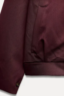 ZARA Blusões^BLUSÃO BOMBER COM BOLSOS E FECHO DE CORRER Bordeaux
