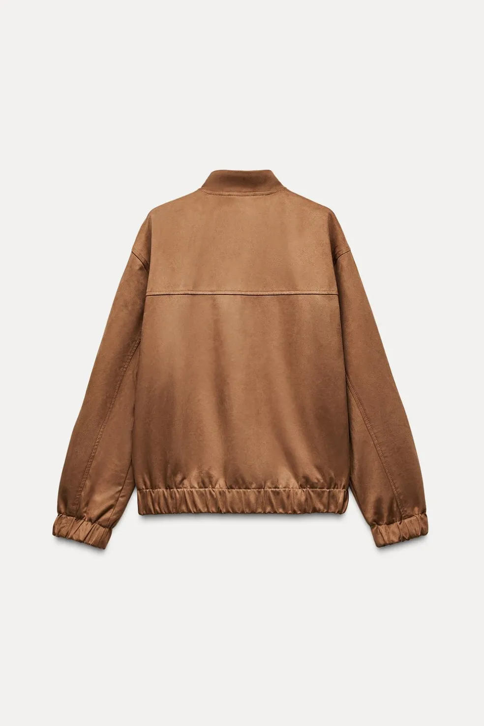 ZARA Blusões^BLUSÃO BOMBER COM EFEITO CAMURÇA Camel-médio