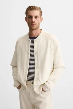 ZARA Blusões^BLUSÃO BOMBER COMBINADO Cru