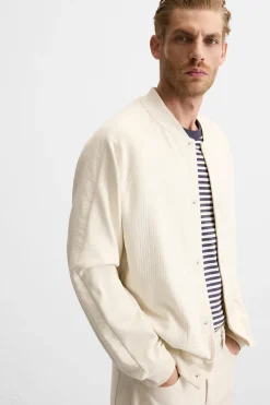 ZARA Blusões^BLUSÃO BOMBER COMBINADO Cru