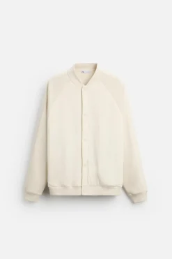ZARA Blusões^BLUSÃO BOMBER COMBINADO Cru