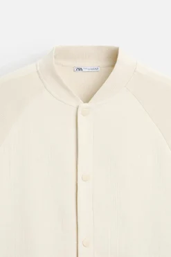 ZARA Blusões^BLUSÃO BOMBER COMBINADO Cru