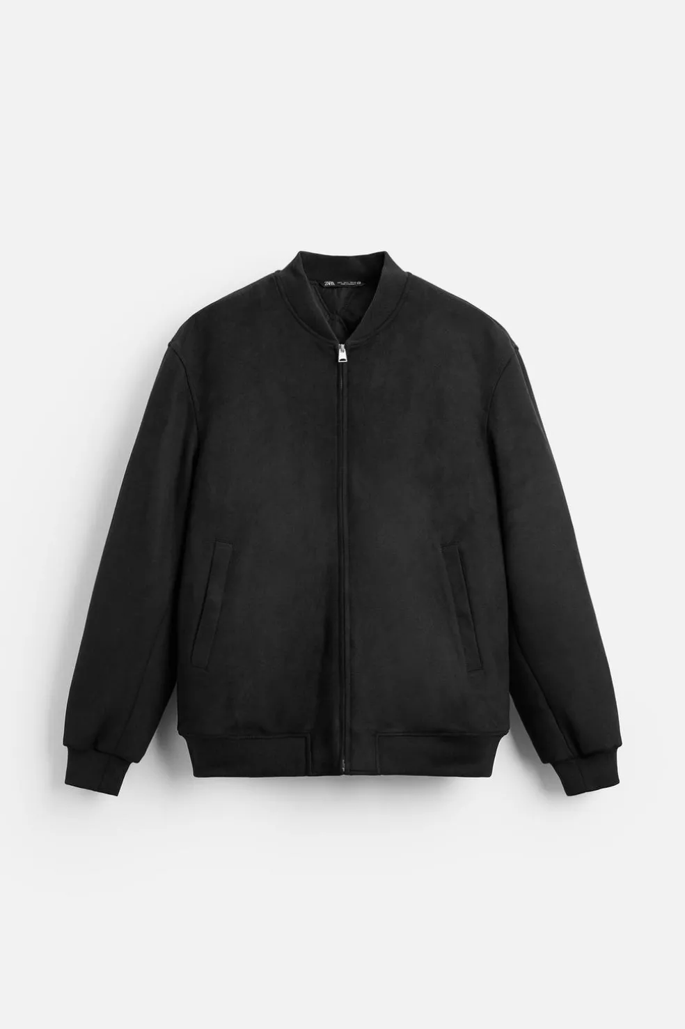 ZARA Blusões^BLUSÃO BOMBER EFEITO CAMURÇA Preto