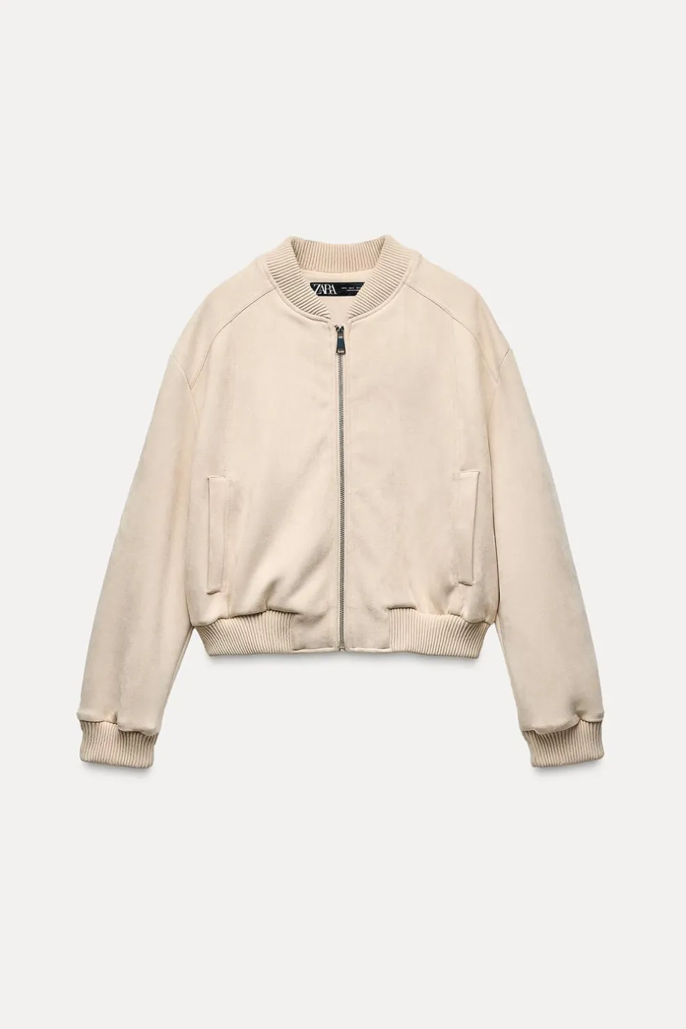 ZARA Blusões^BLUSÃO BOMBER EFEITO CAMURÇA Cru