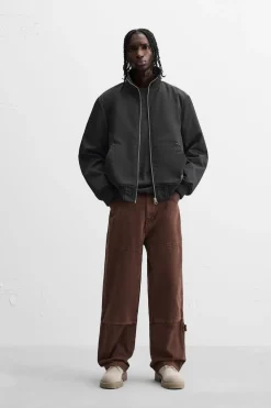 ZARA Blusões^BLUSÃO BOMBER IMPERMEÁVEL Preto