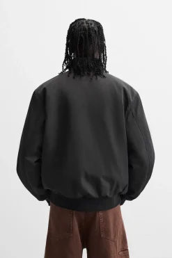 ZARA Blusões^BLUSÃO BOMBER IMPERMEÁVEL Preto