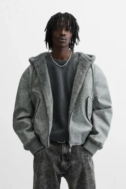 ZARA Blusões^BLUSÃO BOMBER REVERSÍVEL Cinzento