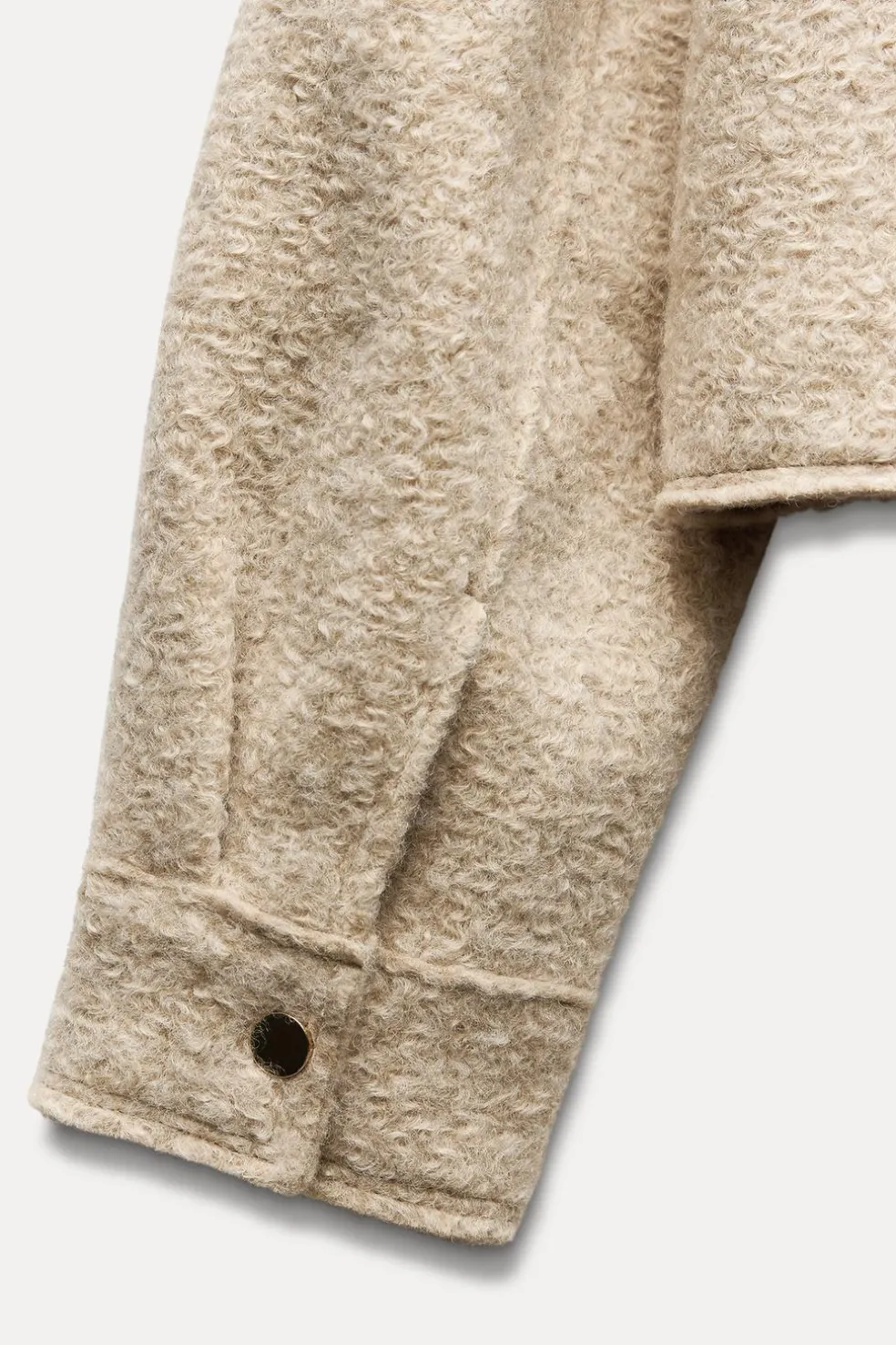 ZARA Winter Layersnew|Blusões^BLUSÃO BOUCLÉ COM BOLSOS DE CHAPA Bege