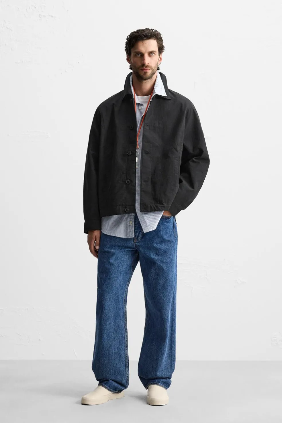 ZARA Blusões^BLUSÃO BOXY FIT COM ESTRUTURA Preto