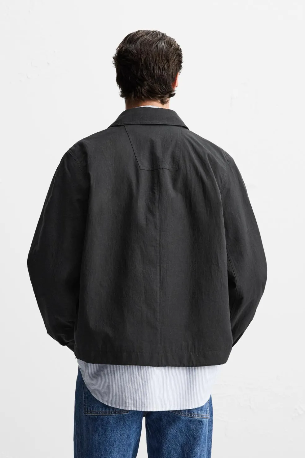 ZARA Blusões^BLUSÃO BOXY FIT COM ESTRUTURA Preto