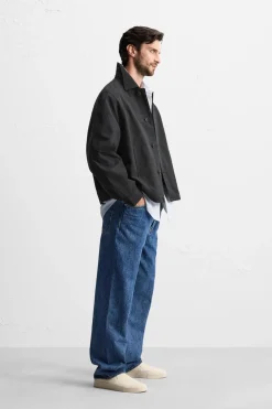 ZARA Blusões^BLUSÃO BOXY FIT COM ESTRUTURA Preto