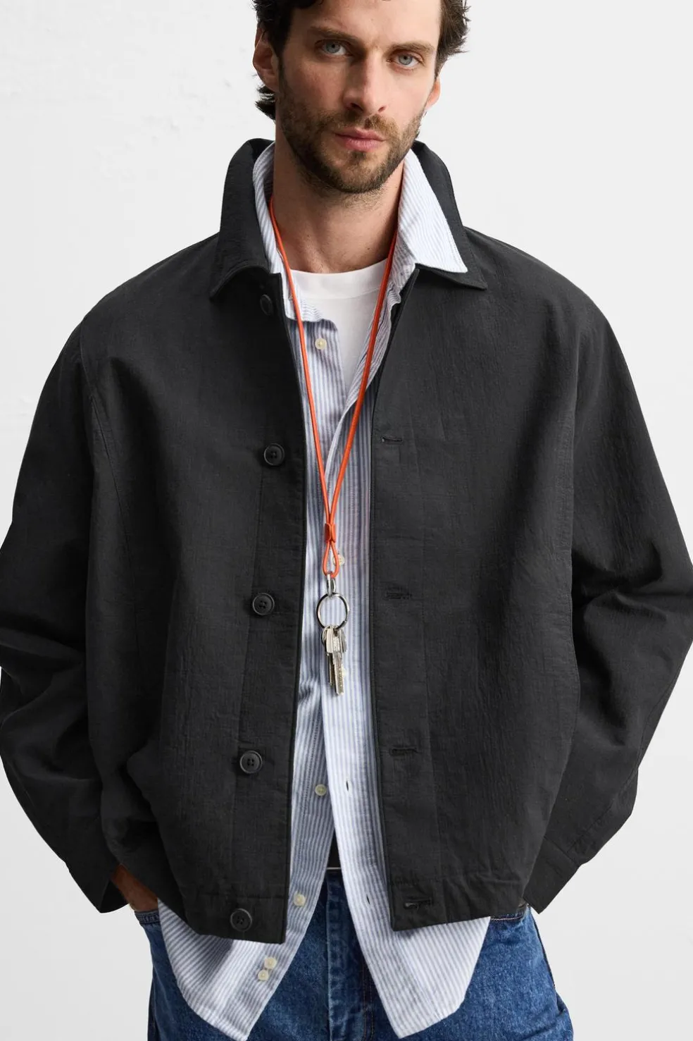 ZARA Blusões^BLUSÃO BOXY FIT COM ESTRUTURA Preto