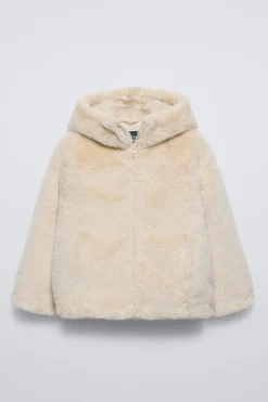 BLUSÃO COM CAPUZ DE PELO SINTÉTICO-ZARA Store