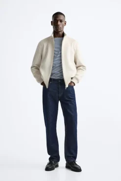 ZARA Blusões^BLUSÃO COM EFEITO CAMURÇA Areia