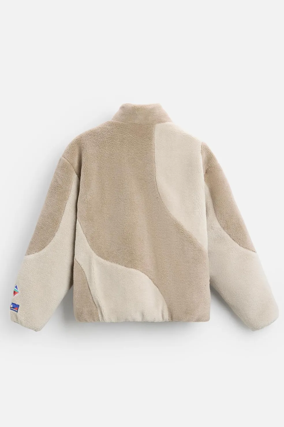 ZARA Vestuário De Inverno|Blusões^BLUSÃO COM EFEITO DE PELO ENCARACOLADO COLOR BLOCK Bege