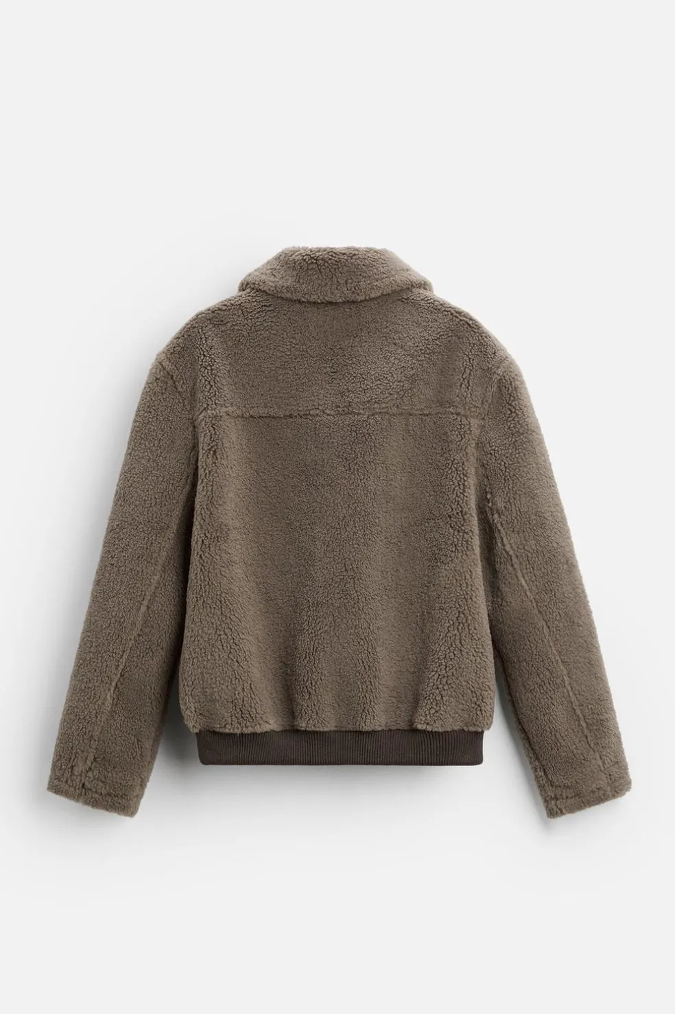 ZARA Vestuário De Inverno|Blusões^BLUSÃO COM EFEITO DE PELO ENCARACOLADO Castanho / Toupeira