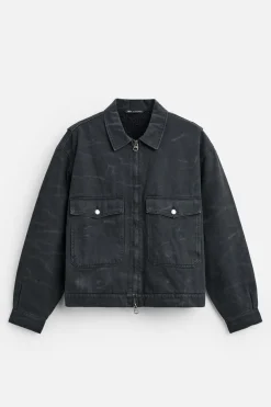 ZARA Blusões^BLUSÃO COM ESTRUTURA LAVADO Azul