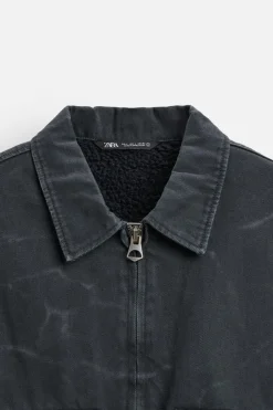 ZARA Blusões^BLUSÃO COM ESTRUTURA LAVADO Azul