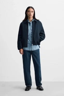 ZARA Blusões^BLUSÃO COM ESTRUTURA TWILL Azul-marinho