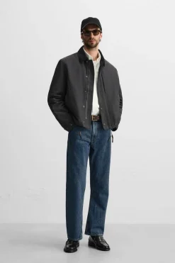 ZARA Blusões^BLUSÃO COM GOLA COMBINADA Carvão