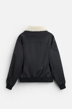 ZARA Vestuário De Inverno|Blusões^BLUSÃO COM GOLA COMBINADA Azul