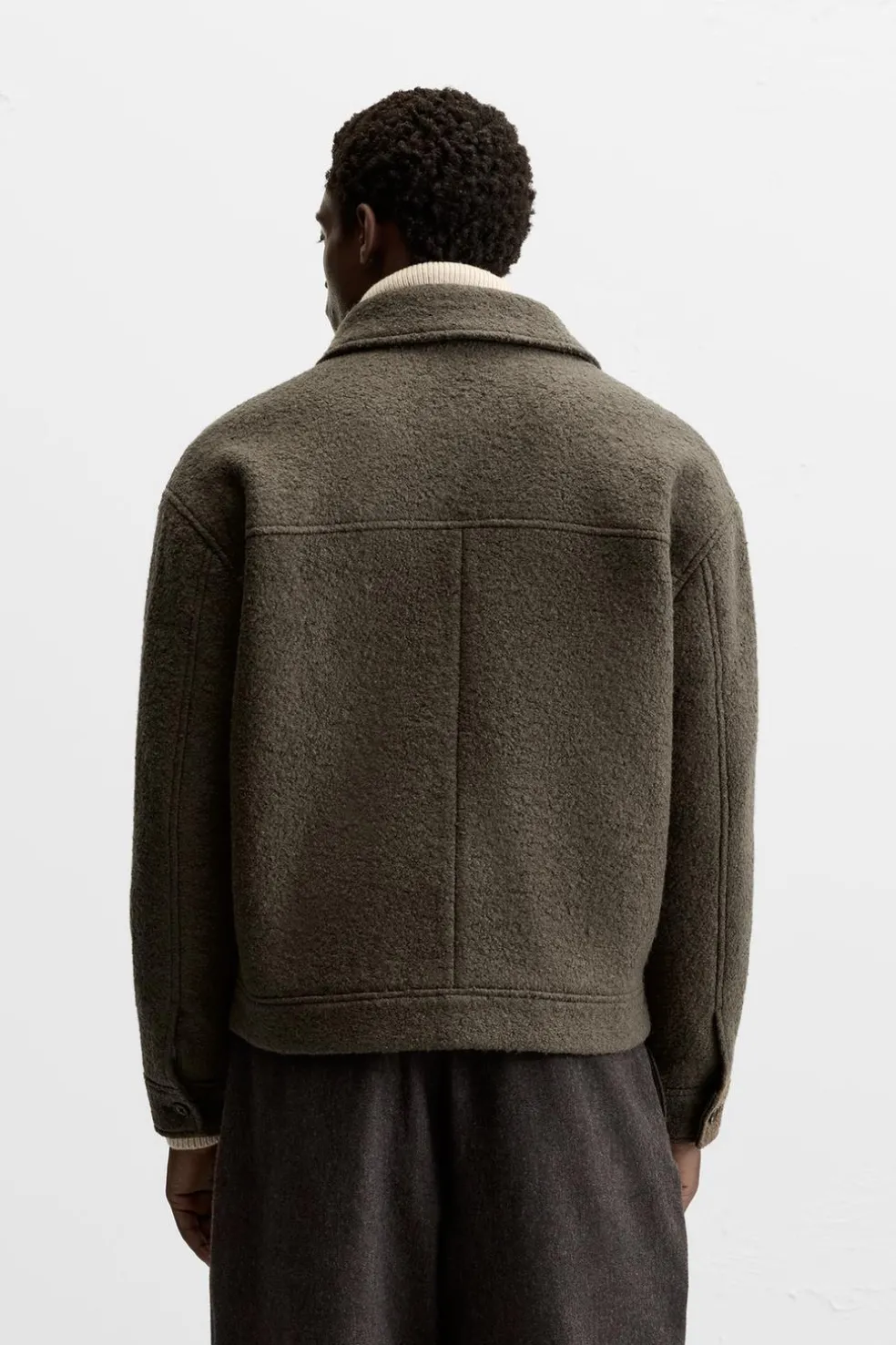 ZARA Vestuário De Inverno|Blusões^BLUSÃO COM TEXTURA BOUCLÉ Caqui-claro