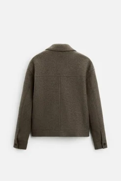 ZARA Vestuário De Inverno|Blusões^BLUSÃO COM TEXTURA BOUCLÉ Caqui-claro