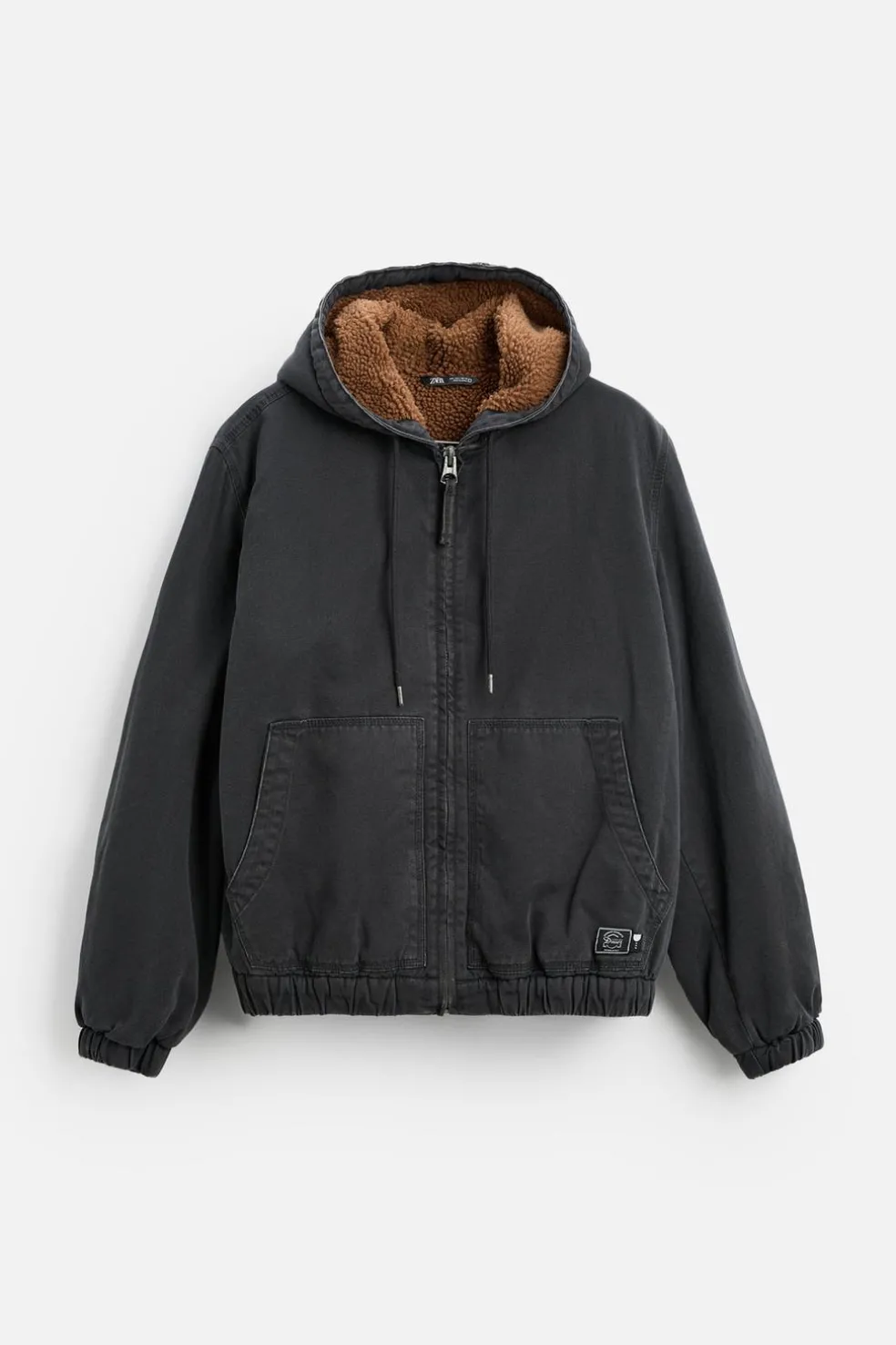 ZARA Vestuário De Inverno|Blusões^BLUSÃO COMBINADO CAPUZ Preto