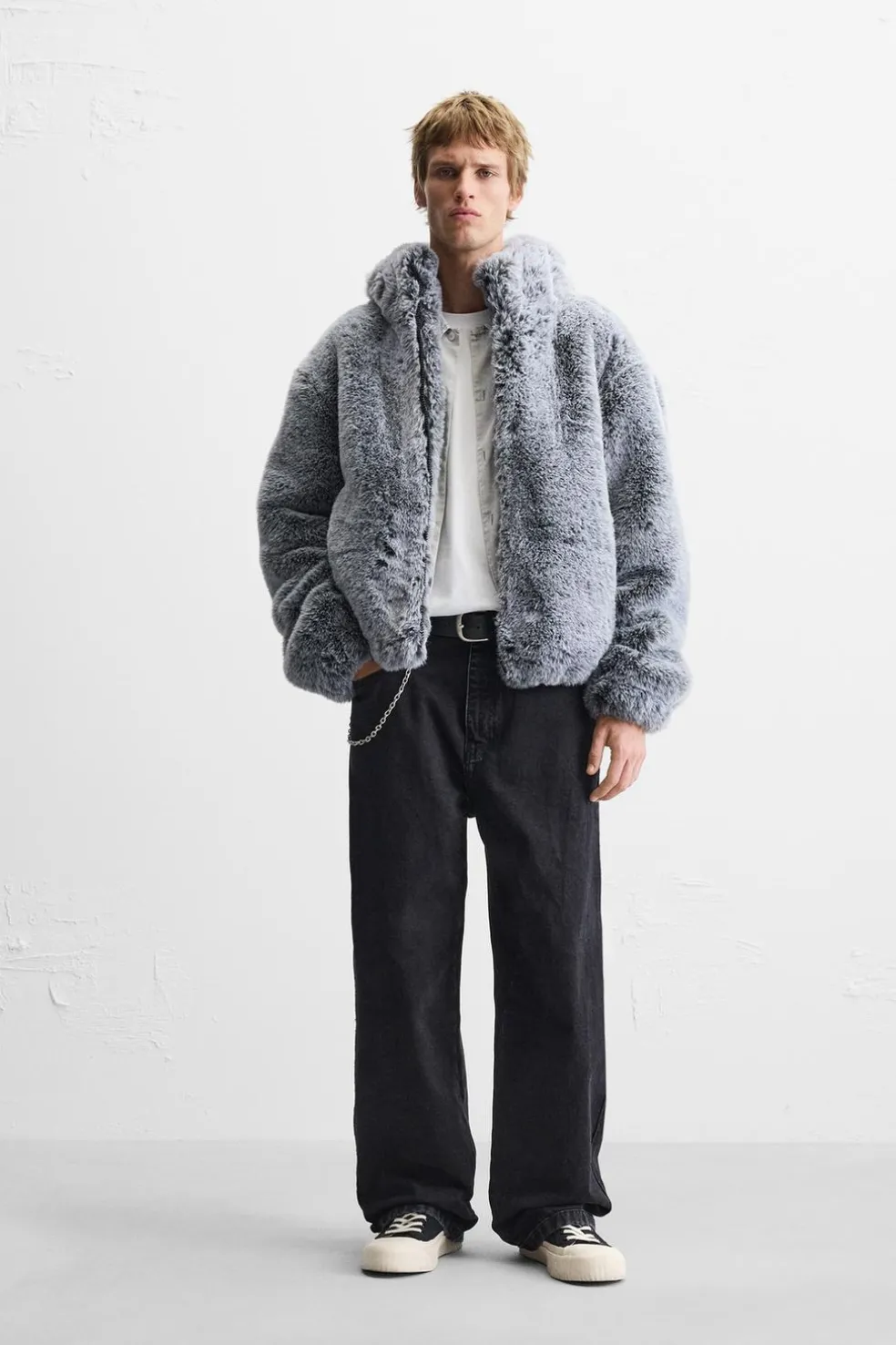ZARA Vestuário De Inverno|Blusões^BLUSÃO CROPPED EFEITO DE PELO Gelo
