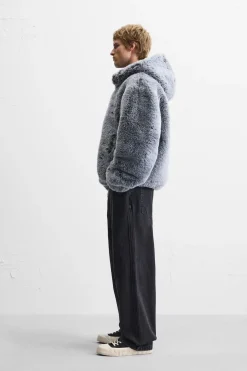 ZARA Vestuário De Inverno|Blusões^BLUSÃO CROPPED EFEITO DE PELO Gelo