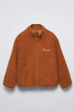 BLUSÃO DE EFEITO PELO ENCARACOLADO BORDADO-ZARA Store
