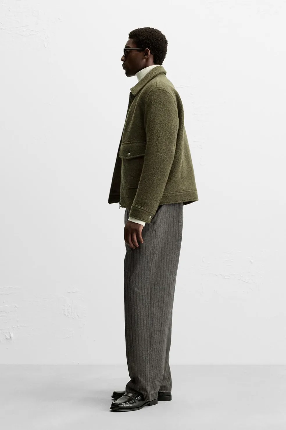 ZARA Vestuário De Inverno|Blusões^BLUSÃO DE LÃ COM TEXTURA BOUCLÉ Verde-vigoré