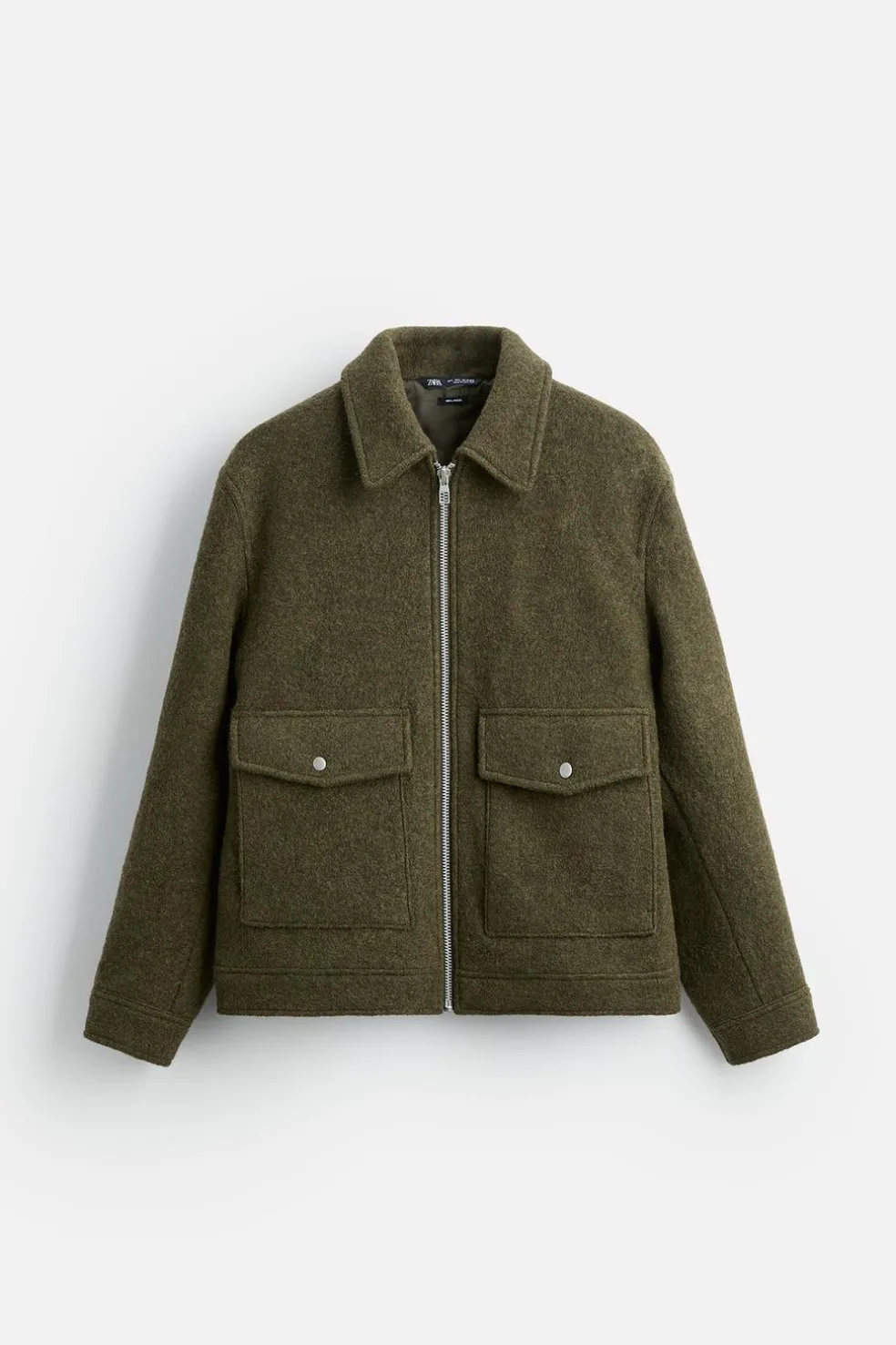 ZARA Vestuário De Inverno|Blusões^BLUSÃO DE LÃ COM TEXTURA BOUCLÉ Verde-vigoré