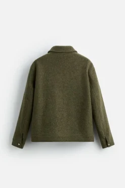 ZARA Vestuário De Inverno|Blusões^BLUSÃO DE LÃ COM TEXTURA BOUCLÉ Verde-vigoré