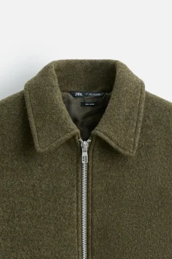 ZARA Vestuário De Inverno|Blusões^BLUSÃO DE LÃ COM TEXTURA BOUCLÉ Verde-vigoré