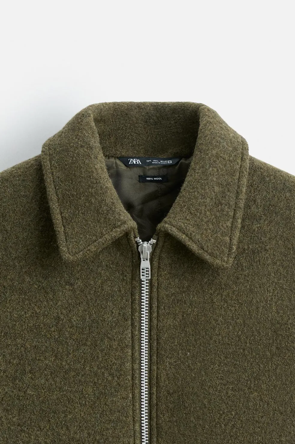 ZARA Vestuário De Inverno|Blusões^BLUSÃO DE LÃ COM TEXTURA BOUCLÉ Verde-vigoré