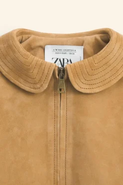 BLUSÃO DE PELE CAMURÇA LIMITED EDITION-ZARA Shop
